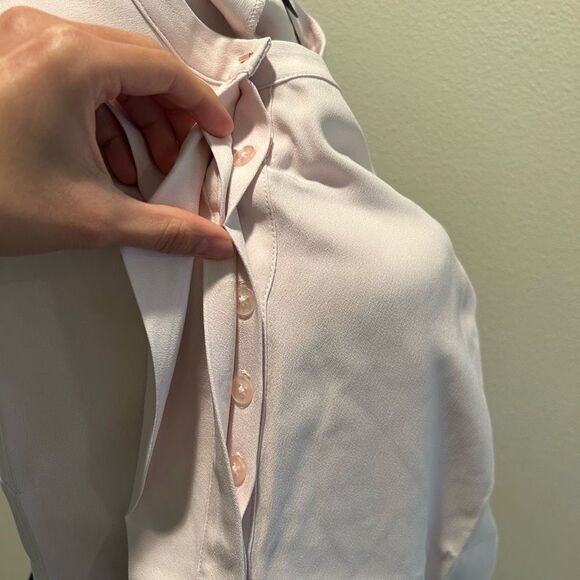 NWT Size 8 Elizabeth & Clarke Women’s Cosmetic Pink Button Down Blouse Sleeveles - Picture 7 of 8
